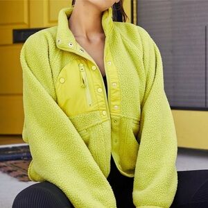 Free People Lime Teddy Jacket